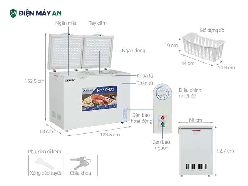 Tủ đông Hòa Phát 271 Lít HPF BD6271